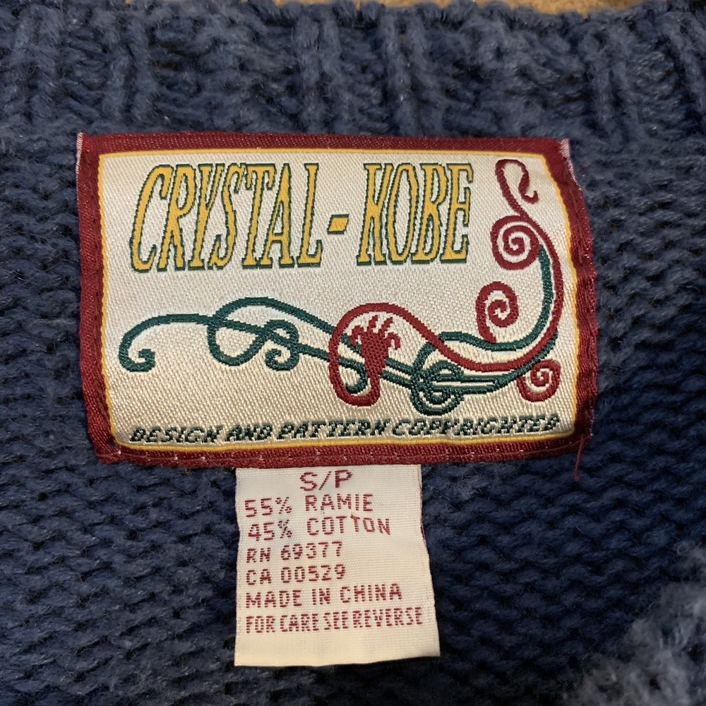 VTG Crystal Kobe Sweater S Christmas Patchwork Santa Gingerbread Ugly Holiday - Picture 3 of 4